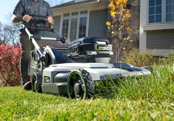 Ego Power Mower used to mow the lawn